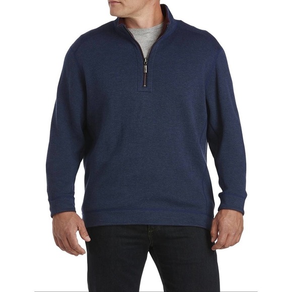Tommy Bahama Flipshot Reversible 1/4 Zip Pullover Sweater - Picture 1 of 12